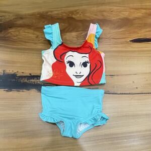 Hanna Andersson Disney Ariel Little Mermaid Disney Swim Suit 85 2t bikini
